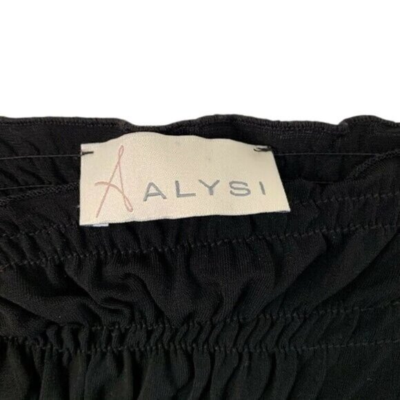 Alysi Strapless Boho Maxi Dress Size 6 Smocked Bodice Silk Patchwork Design - Picture 6 of 8